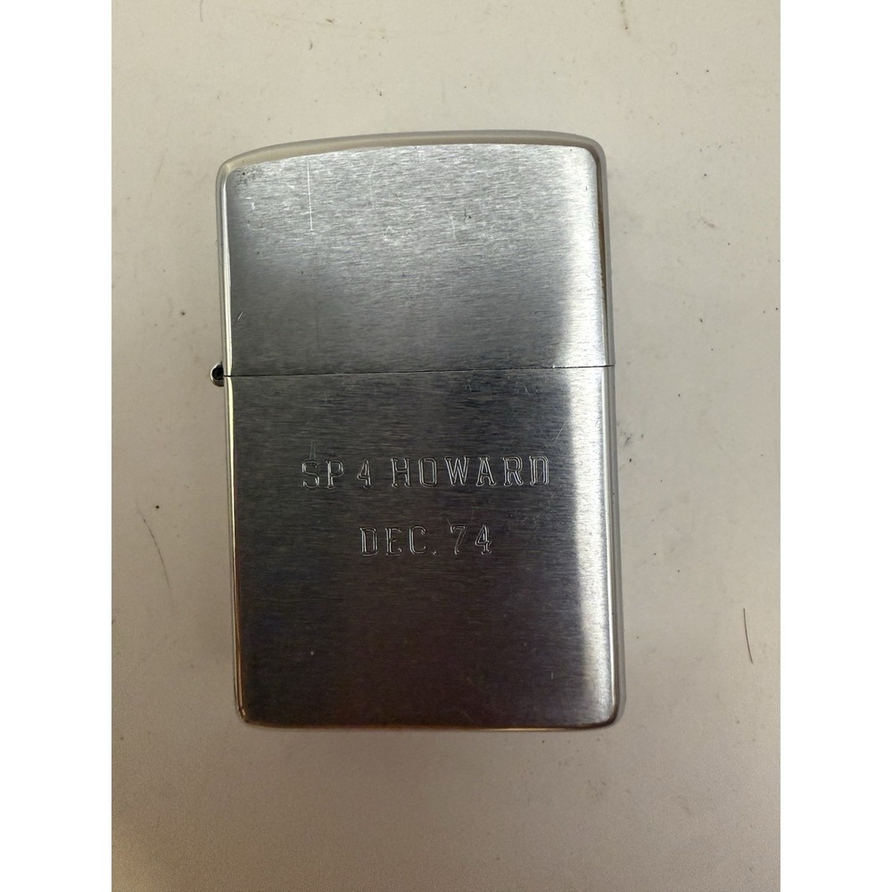 Vintage 1974 Zippo Lighter SP4 Howard Ft Huachuca AZ Military Engraved
